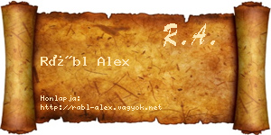Rábl Alex névjegykártya